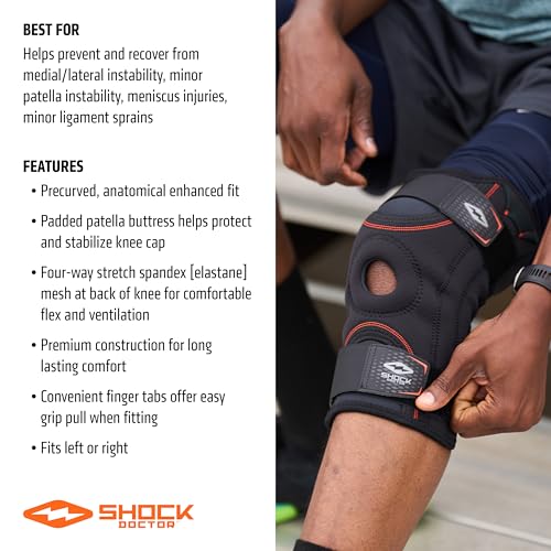 Shock Doctor Knee Brace , Compression Knee Brace for Men & Women, Stability, Patella Instability, Meniscus & Ligament Inju...