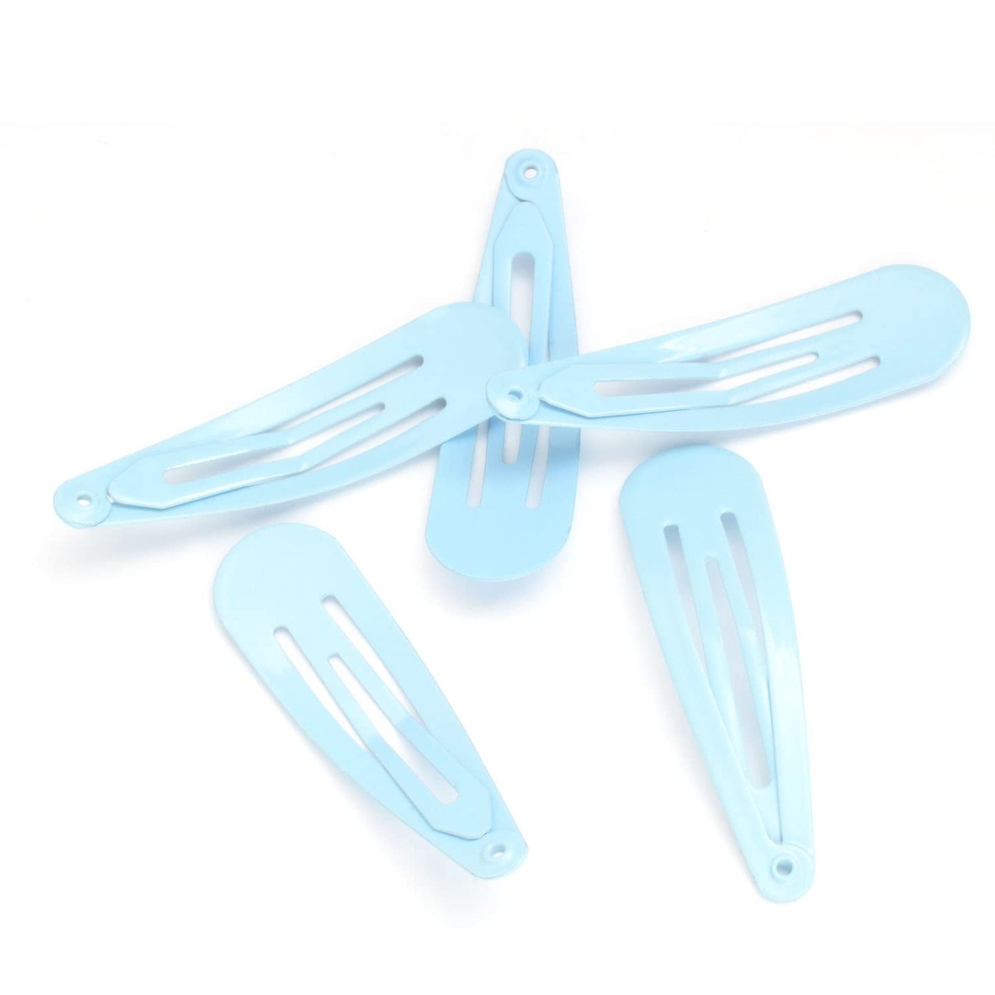 Motanar 50 Pack of Snap Hair Clips Hair Barrettes for Kids, Girls and Women, 50 mm (Sky Blue)