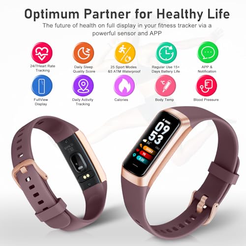 Fitness Tracker with Step Counter/Calories/Stopwatch, Activity Tracker, Health Tracker with Heart Rate Monitor, Sleep Trac...