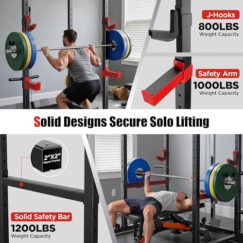 Sportsroyals Power Cage,1600lbs Multi-Function Power Rack with Adjustable Cable Crossover System and More Training Attachm...