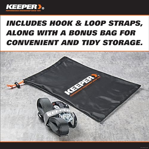 Keeper Ratchet Tie Down Straps Kit, 4 Pack - 1in. x 15ft. Heavy Duty Cargo Straps for Motorcycle, ATV, UTV & Moving – 1800...