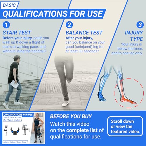 iWALK3.0 – The Original Hands Free Knee Crutch - Alternative to Crutches and Knee Scooters - iWALK Replaces Crutches for A...