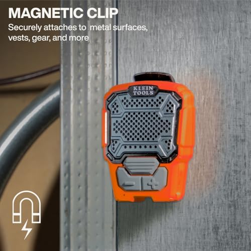 KLEIN TOOLS AEPWS1 Wearable Bluetooth Speaker, Built-in Mic for Hands-Free Music and Calls, Portable, Waterproof IP67, Mag...