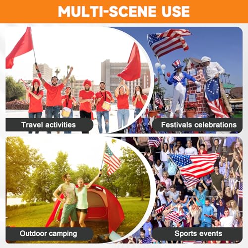 Portable Handheld Flag Pole for Carrying, 8.2Ft/2.5M Stainless Steel Telescopic Hand Held Carry Flag Pole, Telescoping Tou...