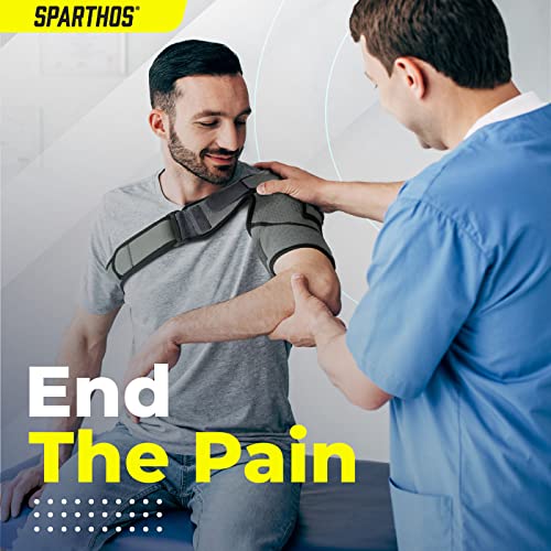 Sparthos Shoulder Brace - Adjustable Support Sleeve for Torn Rotator Cuff, AC Joint Relief, Shoulder Stability & Compressi...