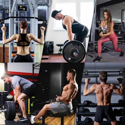 Rotating Pull-Up Handles-Ergonomic Exercise Handle for LAT Pulldown Attachments/Seated Rows/Barbell Handles -Quick Attachm...