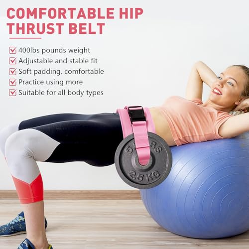 Exercise Hip Thrust Belt - Dumbbell Hip Thrust Belt - Premium Leather Thickened & Widen, Comfortable for Dumbbells, Kettle...
