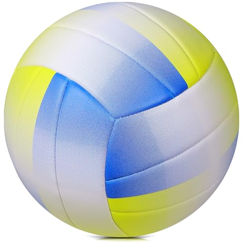 PECOGO Size 5 Volleyball - Durable PU Leather, Indoor/Outdoor. Soft Control, Great Airtightness for Training/Games. Ideal ...