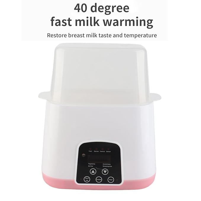 FTVOGUE Double Baby Bottle Warmer 2 in 1 Fast Milk Warmer for Bottles with Built in Constant Temperature Control Steam Cleaning Gentle Defrosting for Twins Late Night Feedings (US Plug 110V)