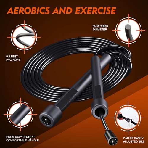 HELLOBOZS 14 Pack Adjustable PVC Jump Rope for Cardio Fitness - Versatile Jump Rope for Women Men Kids Christmas Gift -Tan...