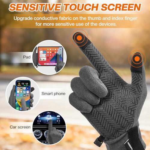 Sukeen Lightweight Running Gloves for Men Women Touchscreen Anti-Slip Sports Gloves Winter Warm Gloves for Cycling, Driving