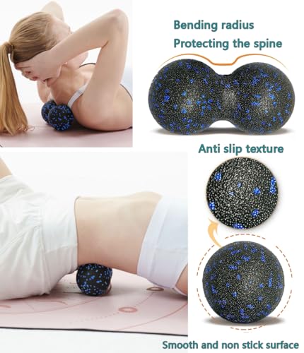 Peanut Massage Ball - Double Lacrosse Massage Ball & Mobility Ball for Physical Therapy - Deep Tissue Massage Tool for Myo...
