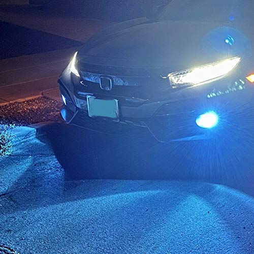 Alla Lighting Pg18.5D-3 Base 8000K Ice Blue 5200Lms 12278 Psx26W Led Fog Or Daytime Running Lights Bulbs H28W 12278C1 12V Drl Can Bus Error Free Xtreme Super Bright