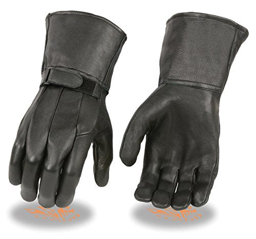Motorcycle Men's Deer Skin police style unlined driving Ultra long leather glove ( 3XL Regular)