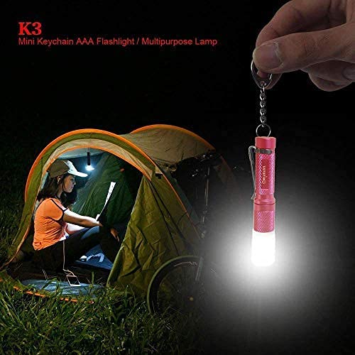 Nitefox K3 Mini Keychain Flashlight 150 Lumens, Aerospace Grade Aluminum, Red, Keychain Size