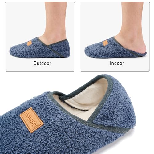 ANLUKE Slipper for Women Men Slipper Socks Fuzzy House Shoes Rubber Sole Slip On Soft-Lightweight Non Slip Indoor/Outdoor