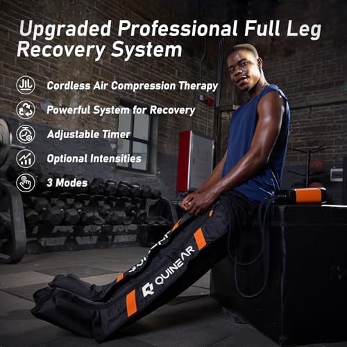QUINEAR Professional Leg Recovery System, Cordless Air Compression Boots with Sequential Compression, Leg and Foot Massage...