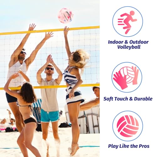 Beurseaf Volleyball, Soft Touch Beach Volleyball, Indoor Outdoor Volleyball for Beach Game Training, Official Size 5