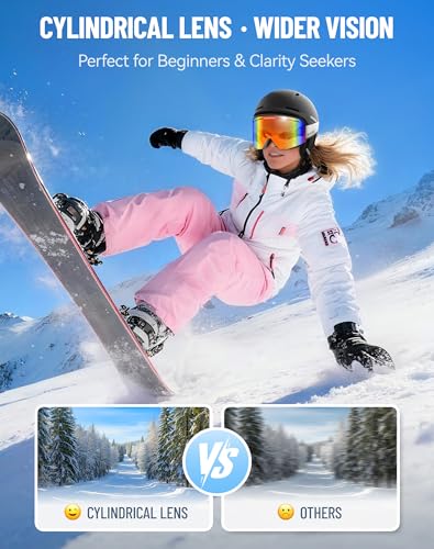 Innerking Ski/Snowboard Goggles OTG for Men Women & Youth - Over Glasses Snow Sports Goggles Anti Fog 100% UV400 Protection