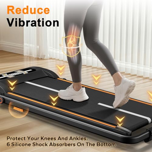 Incline Walking Pad Treadmill, 2.5HP Foldable Walking Pads, Compact Treadmill for Small Spaces Home Office with Handle Bar...