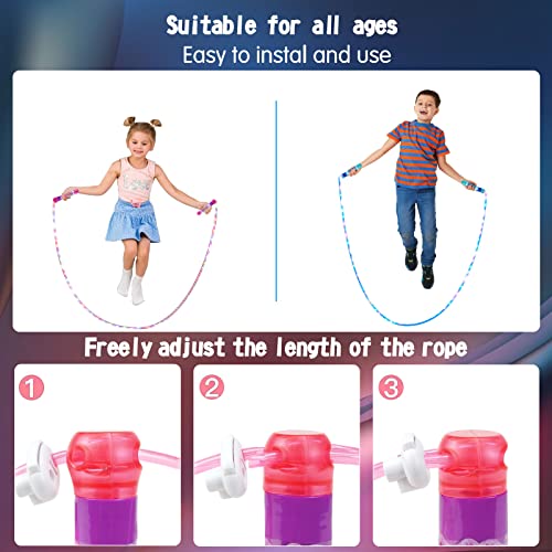2 Pack LED Jump Rope for Kids Colorful Skipping Rope Light Up Ropes for Girls Boys Fitness Exercise & Lights Dancing & Nig...