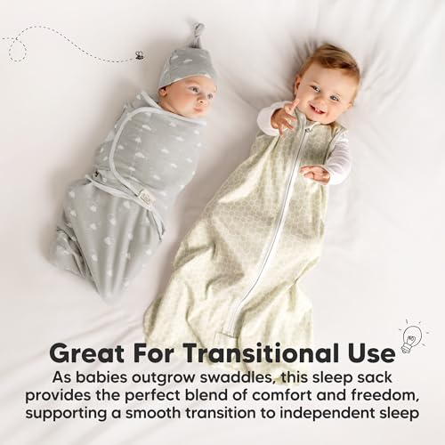 2-Pack Baby Sleep Sacks, Zipper Wearable Blanket - 0.5TOG Organic Cotton, Lightweight,Soft Cozy Toddler Sleeping Sack 12-2...