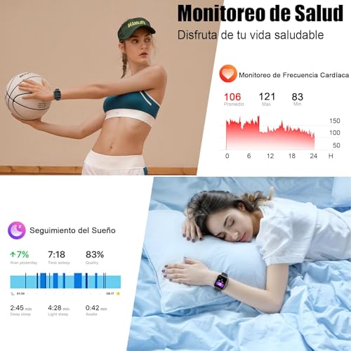 Smart Watch for Men Women (Answer/Make Call), 1.96" HD Fitness Tracker Running Watch, IP68 Waterproof,Pedometer, Sleep/Ste...