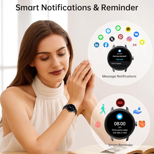 Smart Watch for Men Women(Answer/Make Calls), Smartwatch Built-in AI Voice, 1.27" HD Fitness Tracker with Heart Rate/Slee...