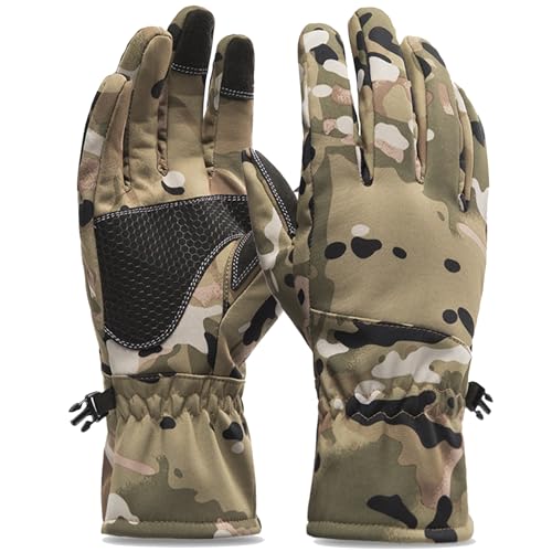 CLeemuziN Men Winter Cold Weather Gloves Water-Repellent Windproof Ski-Snow-Gloves-Mittens Camo/Solid Thermal-lined-Mittens