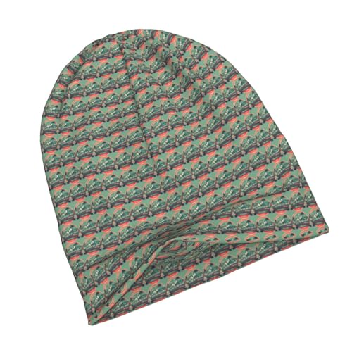 sackhg Scottish Retro Pattern Print Winter Beanie Hat Men Women Soft Lightweight Thermal Cap for Outdoor Skiing Wear Black
