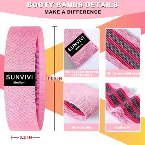 Resistance Bands for Working Out, Fabric Loop Exercise Bands for Legs and Butt, Workout Bands Set for Women and Men, 3 Boo...
