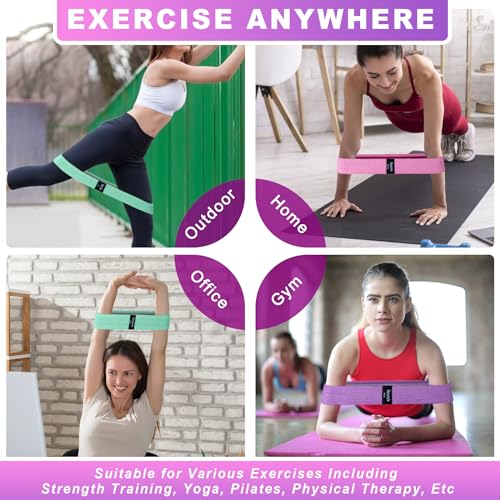 Honmein Resistance Bands for Working Out, 3 Levels Exercise Bands Workout Bands Set for Women Men, Hip Legs Booty Bands fo...