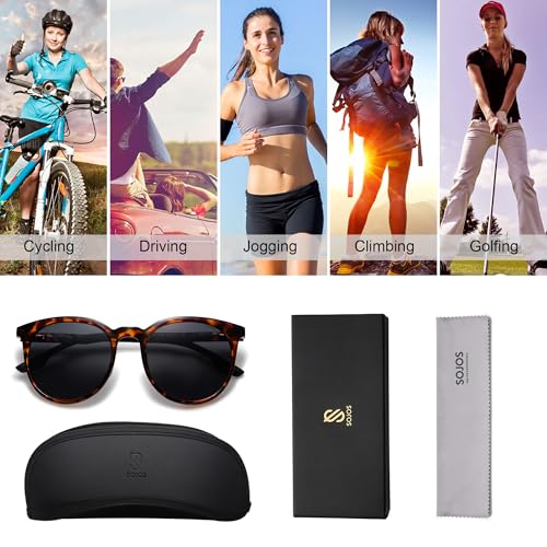SOJOS Oversized Round Polarized Sports Sunglasses for Women Men, Ultralight TR90 Womens Mens Sport Sunglasses SJ2092