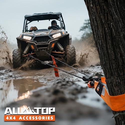 ALL-TOP Synthetic Winch Rope Cable, 3/16" x50ft, 8350LBS Winch Replace Line with Protective Sleeve for Offroad Vehicle ATV...
