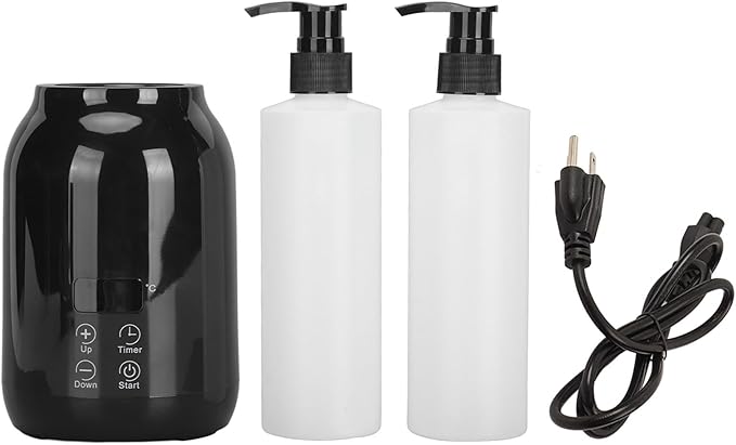 Massage Oil Warmer Bottle Professional Electric Lotion Digital Heater for SPA, LED Automatic Oil Warmer Heated Oil Lotion Cream with Two Oil Bottle for Salon, Barber Shops, Home