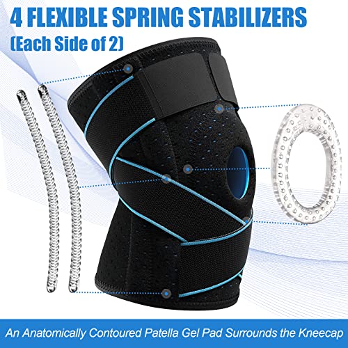 NEENCA Knee Brace for Knee Pain, Adjustable Knee Support with Patella Gel Pad & Side Spring Stabilizers, Knee Wrap for Art...