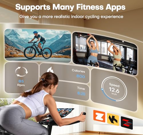CHAOKE Exercise Bike, Quiet Adjustable Magnetic Stationary Bike for Home Cardio with App Compatible, 350LB Weight Capacity...