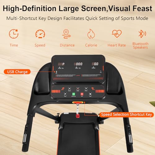 STOKRA Treadmills for Home, 350 lbs Weight Folding Treadmill with 0-6% Auto Incline, 3.0 HP Walking Pad Treadmills, Runnin...