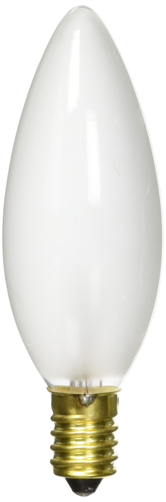 Bulbrite 25-Watt European Base Incandescent Torpedo Chandelier Bulb, Frost, Model 25Ctf/E14