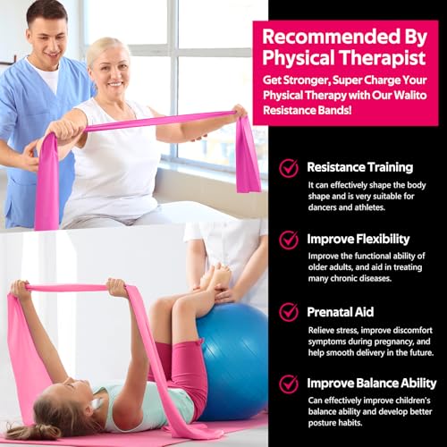WALITO Resistance Bands for Working Out, Exercise Bands for Women and Men, Workout Bands for Physical Therapy, Stretch, Re...