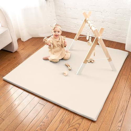 Stylish Padded Baby Play Mat for Your Boy or Girl - Extra Thick & Super Soft Vegan Leather Floor Mat Creates A Safe Play A...