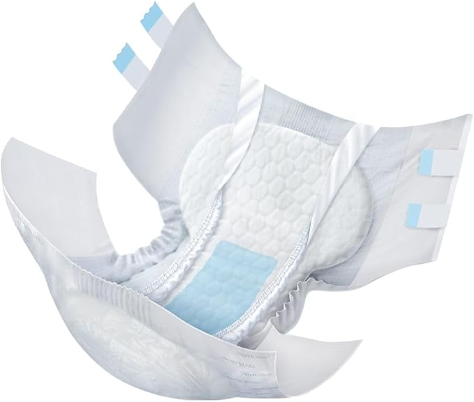 NorthShore MegaMax Adult Overnight Diapers, 12-Hour Tab-Style, Large, 4 Count Starter Pack, White, 42-54 inches, Unisex Incontinence Underwear