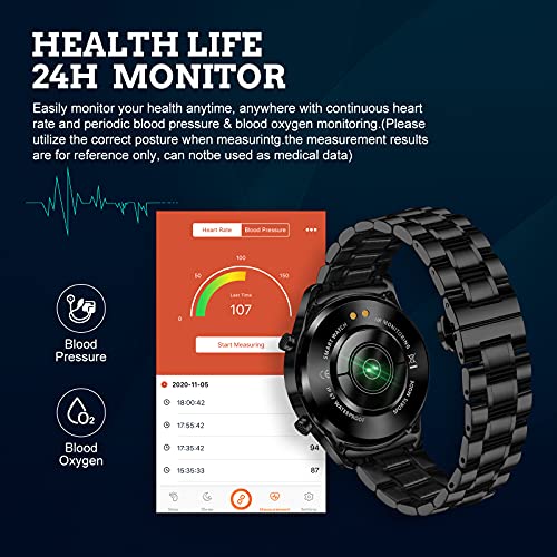 FILIEKEU Men Smart Watch for Android iOS, Bluetooth Calls Voice Chat with Heart Rate/Sleep Monitor Fitness Tracker, 1.3" F...