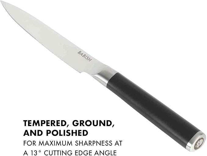 Babish 5-Inch Forged Utility Knife – High-Carbon 1.4116 German Steel Full Tang Kitchen Knife for Precision Cutting and Durability