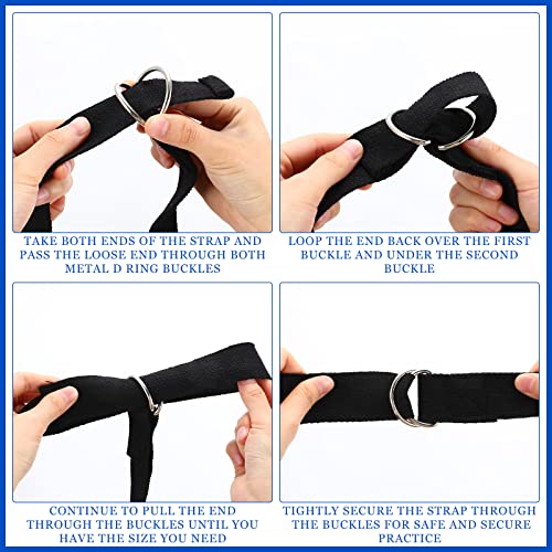 6 Pcs Yoga Strap for Stretching 8 Ft Yoga Exercise Adjustable Straps Bands with Safe Adjustable D Ring Buckle for Pilates ...