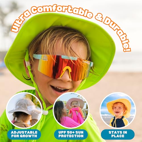 SwimZip Wide Brim Sun Hat | UPF 50+ Protection for Baby, Toddler, and Kids