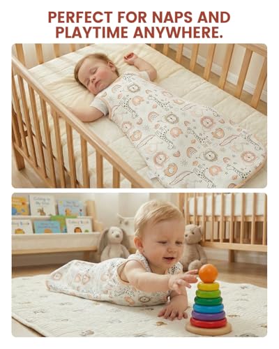 WYTbaby 2 Pack Baby Sleep Sack 1.5 1.0 TOG, 100% Cotton Sleeveless Wearable Blanket, 2-Way Zipper, 0-24 Month