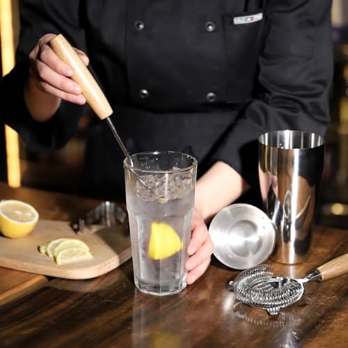 Btuqbu Cocktail Shaker Set with Stand, Mixology Bartender Kit for Drink Mixing | Mixology Set with 7 Bar Set Tools Cocktai...