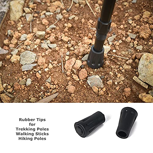 Walking Stick Tips Rubber 4pcs Trekking Pole Tips Replacement- Rubber Feet for Hiking Poles, Walking Sticks, Trekking Pole...