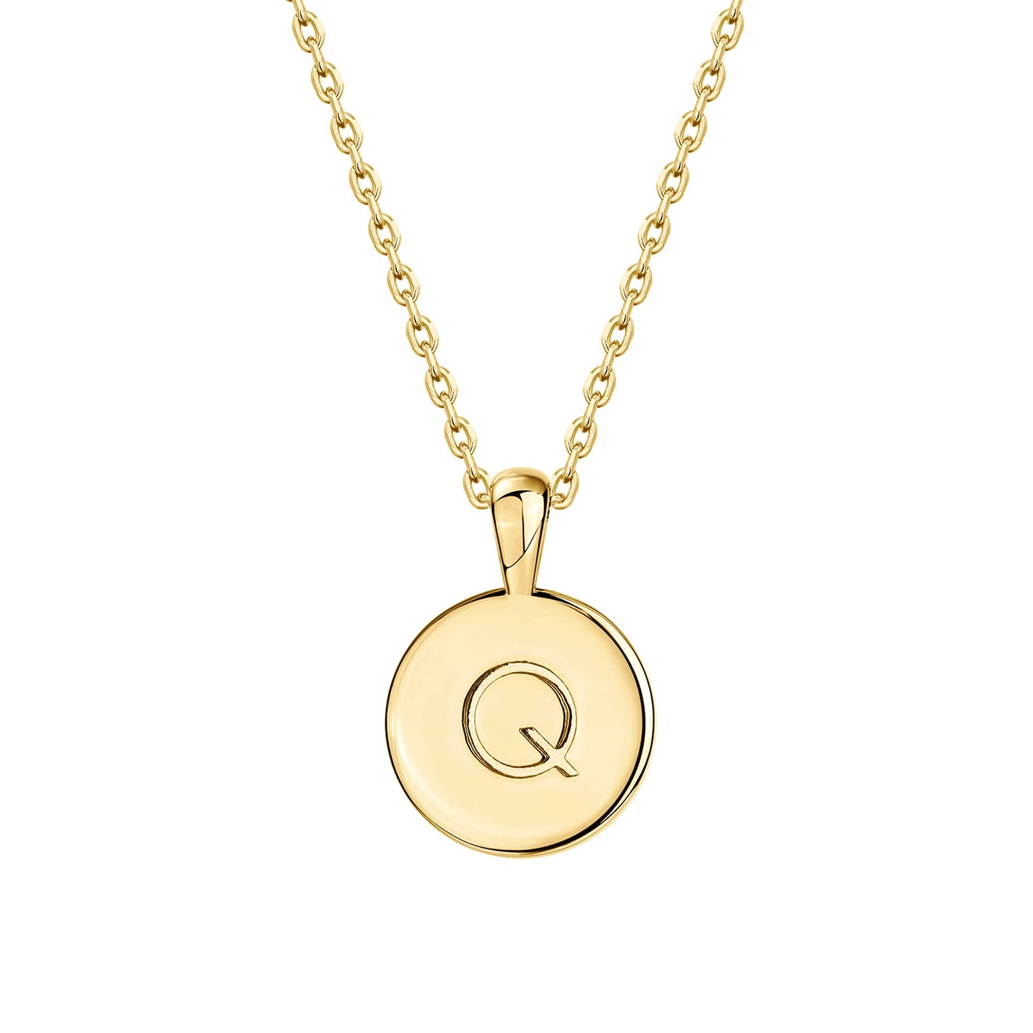 PAVOI 14K Yellow Gold Plated Letter Necklace for Women | Gold Initial Necklace | Letter Q